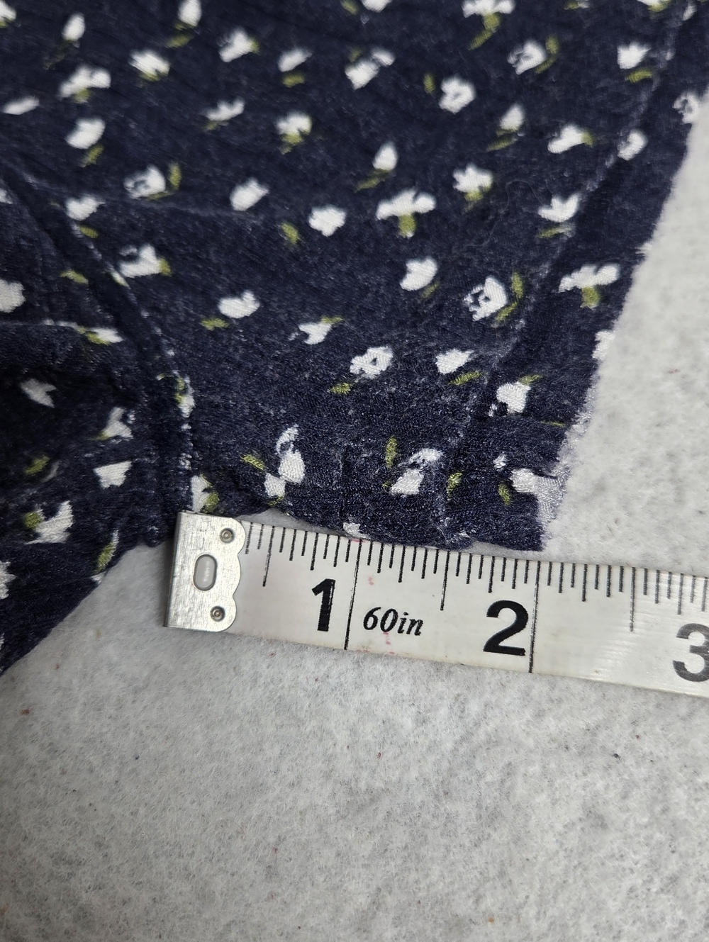Free People Navy Floral L Thumbhole Romper PJ | Soft Girl Boho Coquette Lounge - Picture 11 of 12